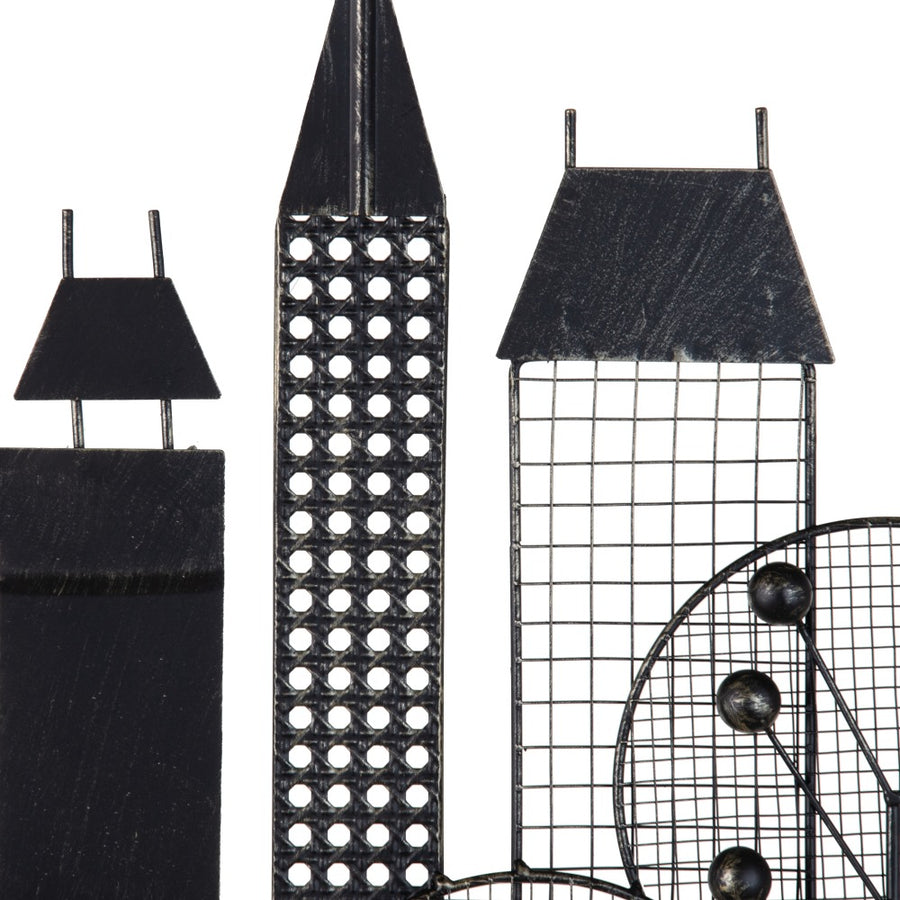 MURAL PARED NEW YORK NEGRO METAL 106 X 4 X 56 CM