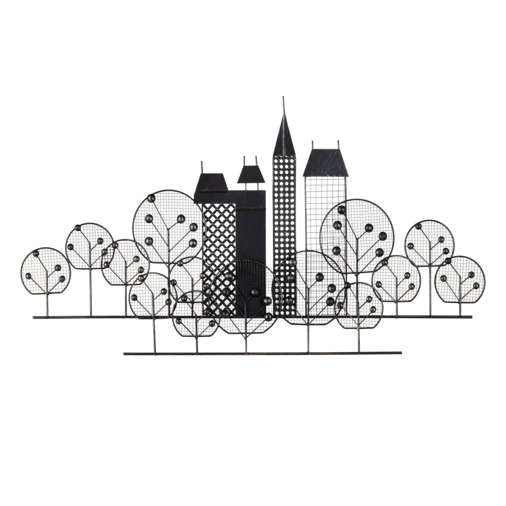 MURAL PARED NEW YORK NEGRO METAL 106 X 4 X 56 CM