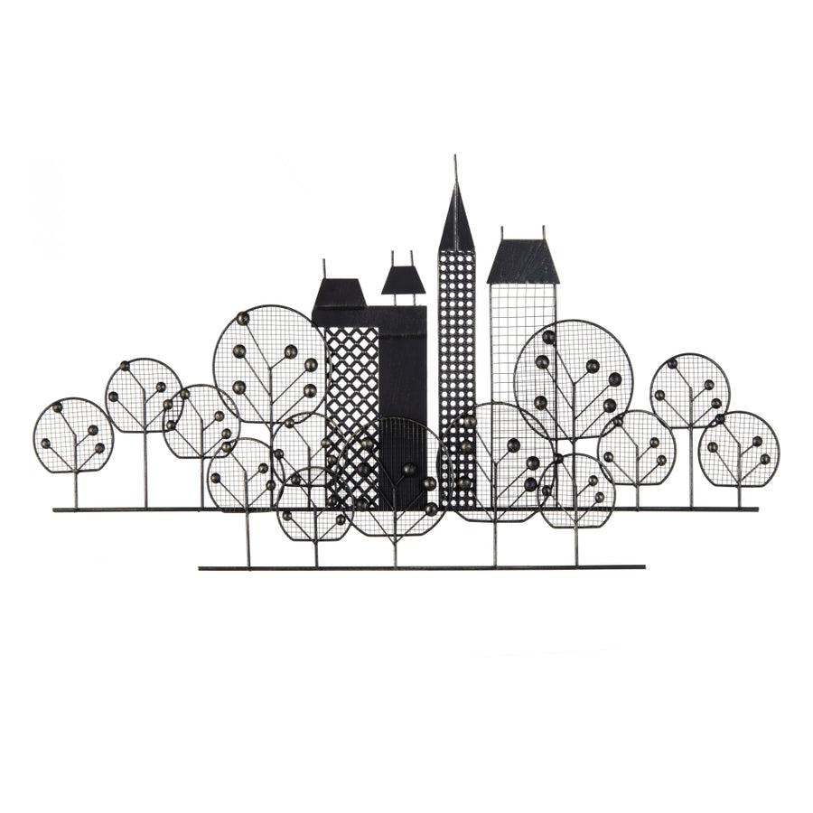 MURAL PARED NEW YORK NEGRO METAL 106 X 4 X 56 CM
