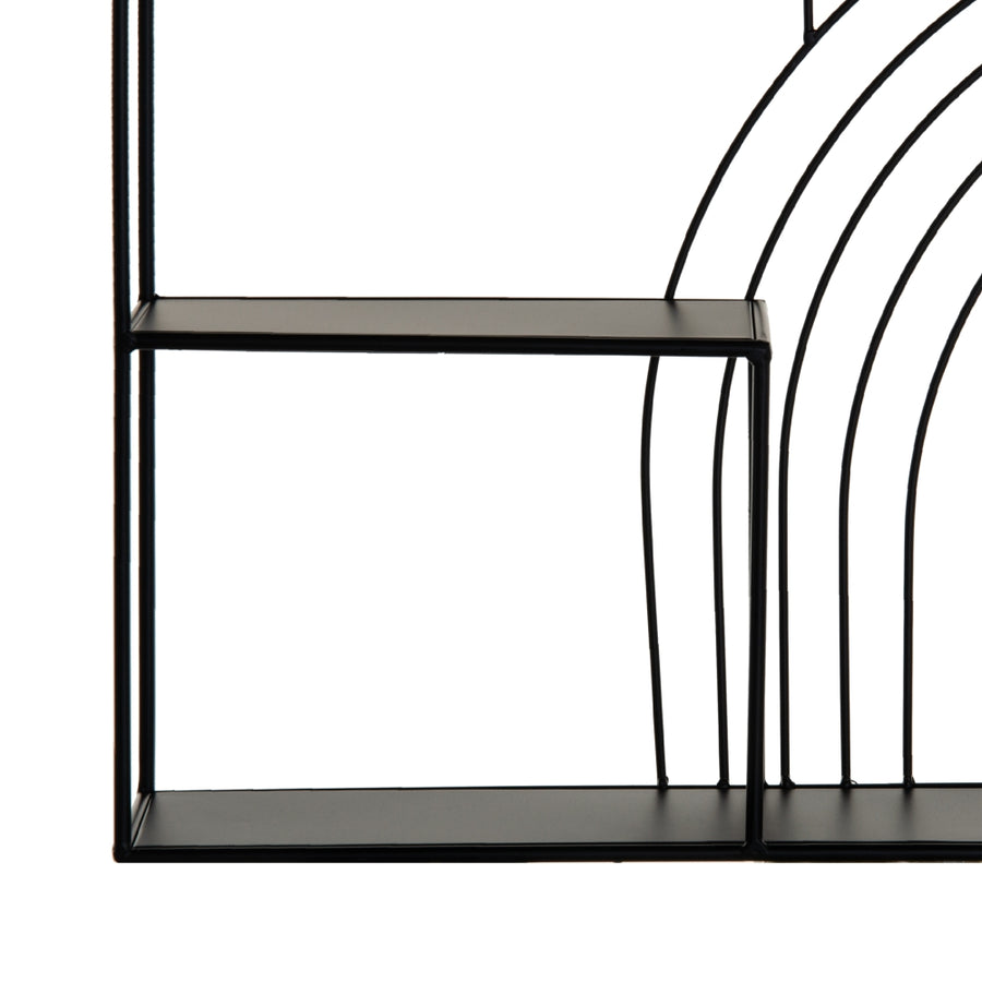 ESTANTERÍA NEGRO METAL DECORACIÓN 51 X 13 X 76,50 CM