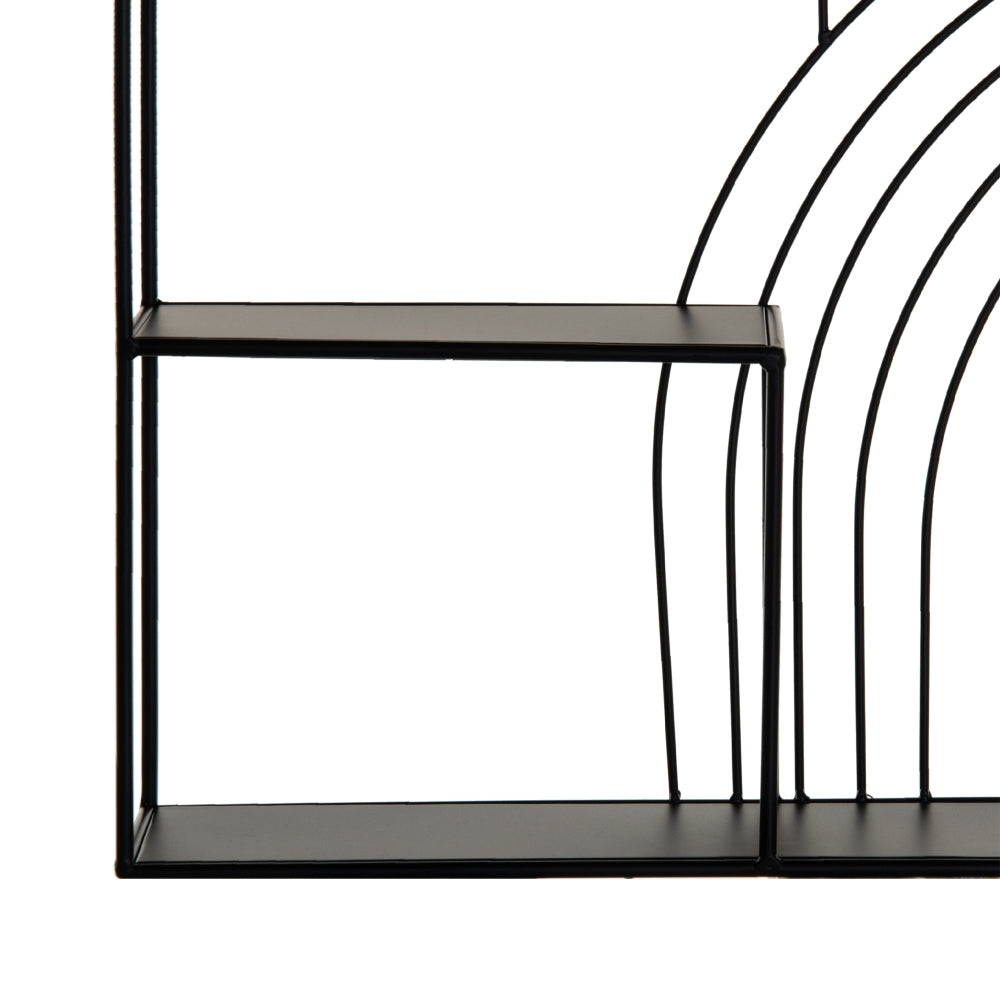 ESTANTERÍA NEGRO METAL DECORACIÓN 51 X 13 X 76,50 CM