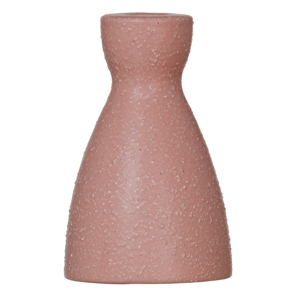 PALE PINK CERAMIC CANDLE HOLDER 9.50 X 9.50 X 12 CM