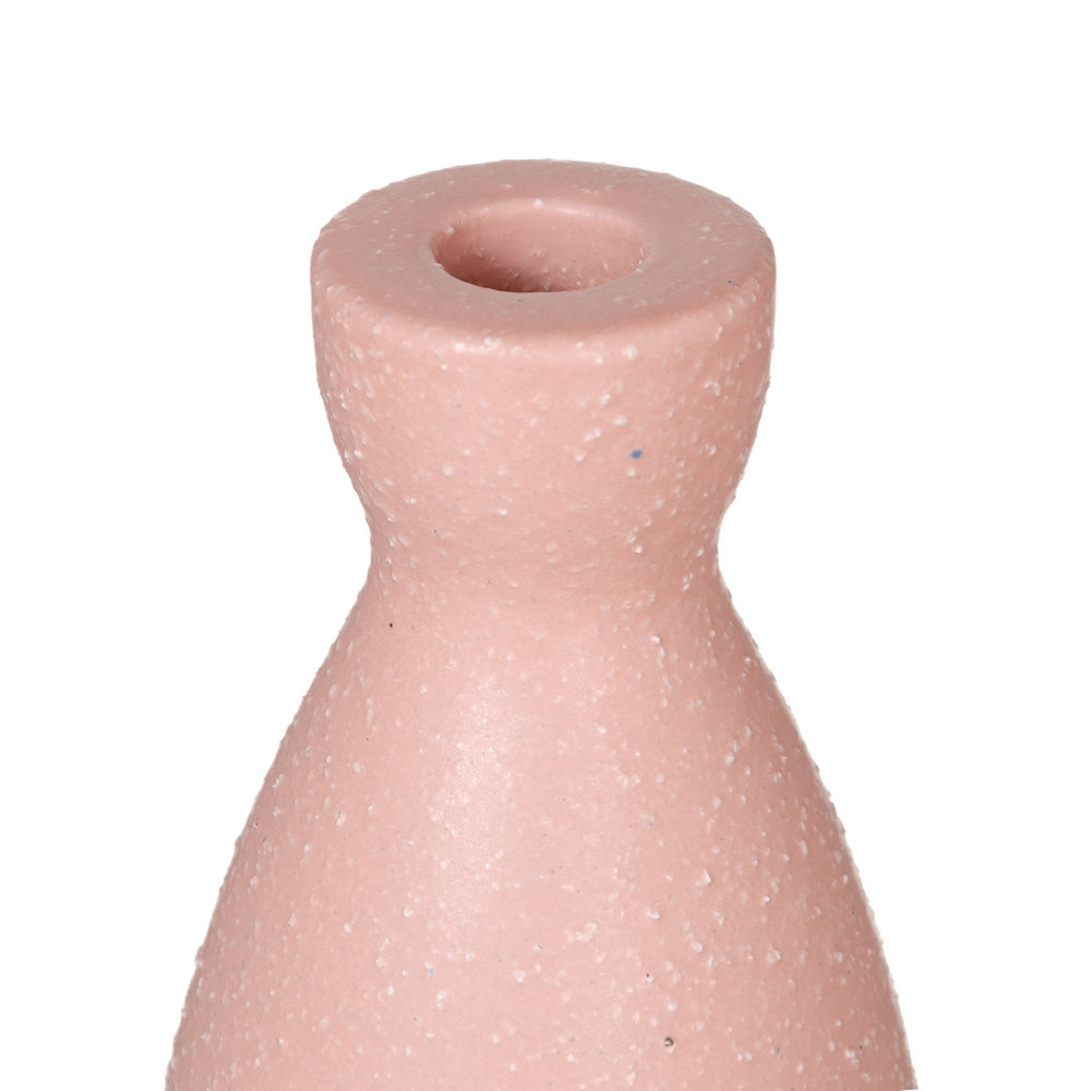 PALE PINK CERAMIC CANDLE HOLDER 9.50 X 9.50 X 12 CM