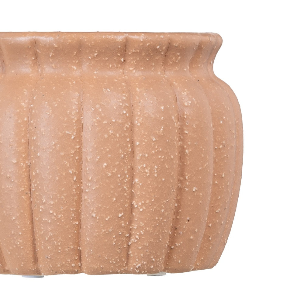 SALMON CERAMIC PLANTER DECORATION 13.50 X 13.50 X 10 CM
