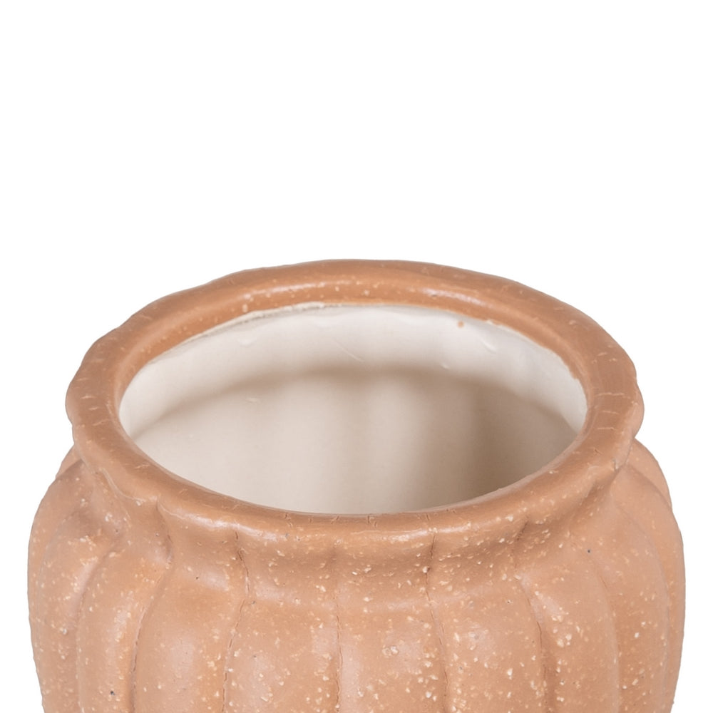 SALMON CERAMIC PLANTER DECORATION 13.50 X 13.50 X 10 CM