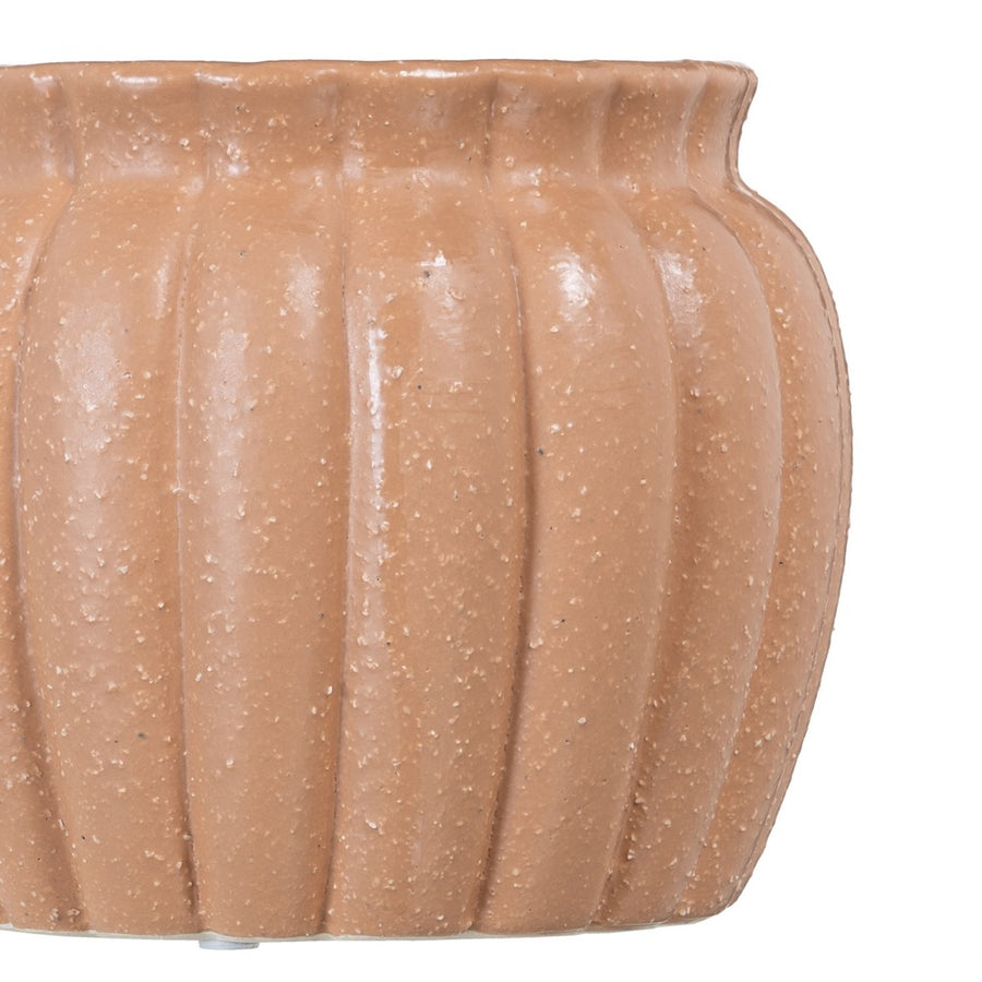 MACETERO SALMÓN CERÁMICA DECORACIÓN 17,50 X 17,50 X 14,50 CM