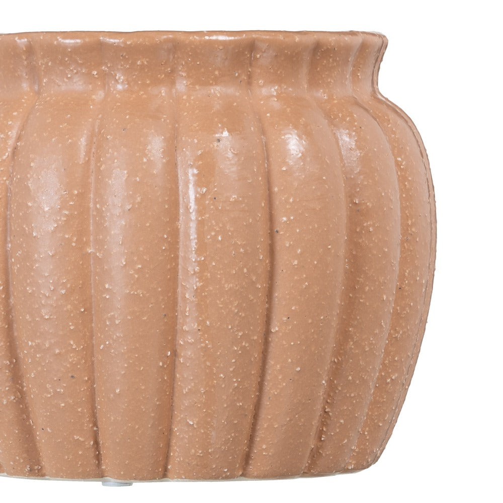 MACETERO SALMÓN CERÁMICA DECORACIÓN 17,50 X 17,50 X 14,50 CM