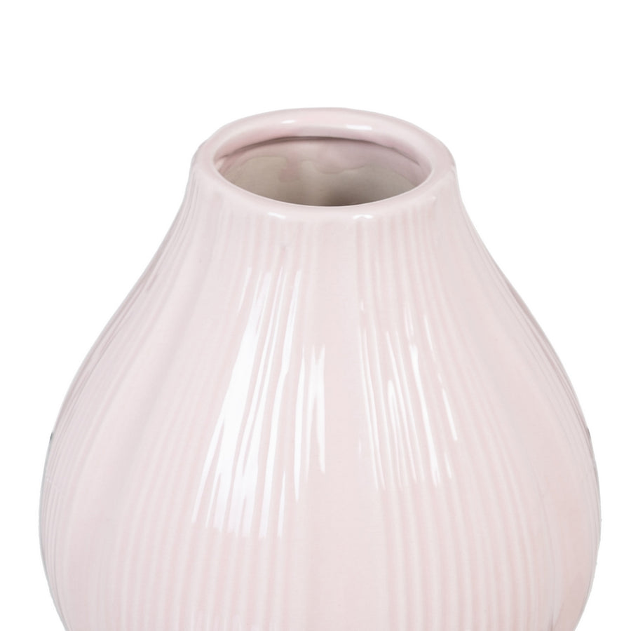 JARRÓN ROSA CERÁMICA DECORACIÓN 15 X 14 X 15 CM