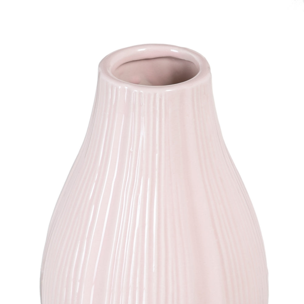 JARRÓN ROSA CERÁMICA DECORACIÓN 12,50 X 12,50 X 20,50 CM