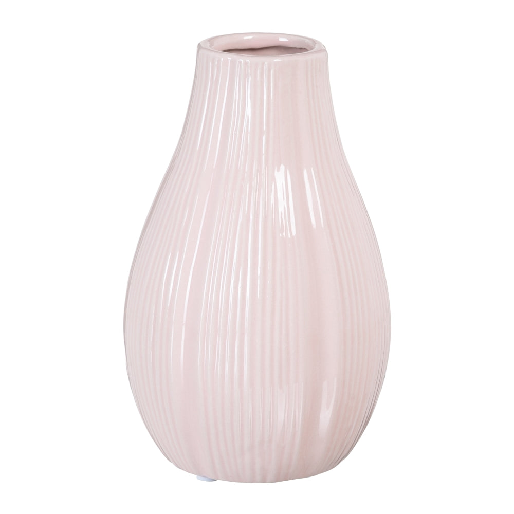 JARRÓN ROSA CERÁMICA DECORACIÓN 12,50 X 12,50 X 20,50 CM