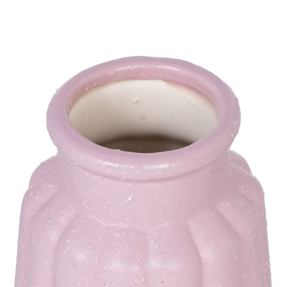 JARRÓN MALVA CERÁMICA DECORACIÓN 11,50 X 11,50 X 14,50 CM