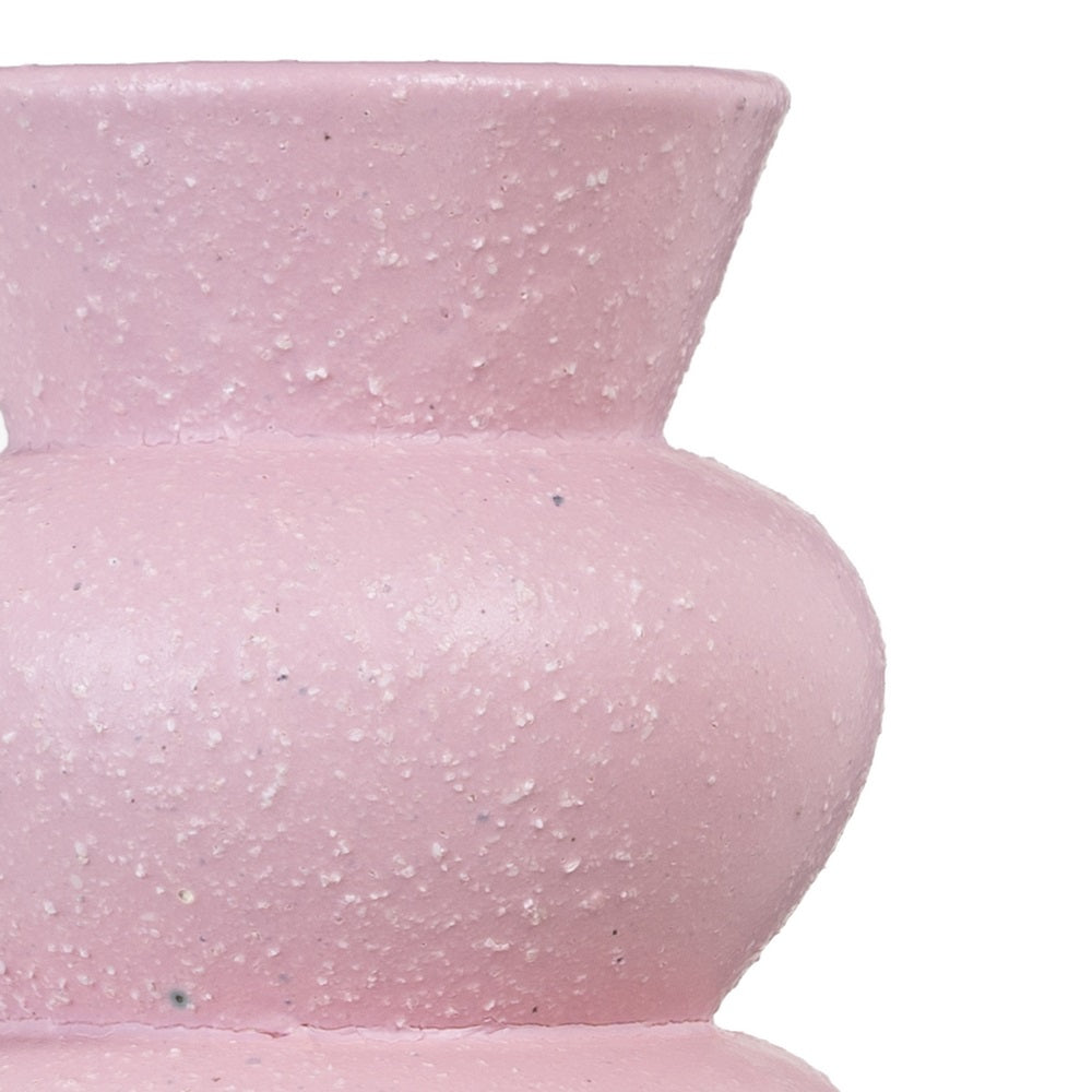 PINK CERAMIC DECORATIVE VASE 10.50 X 10.50 X 13 CM