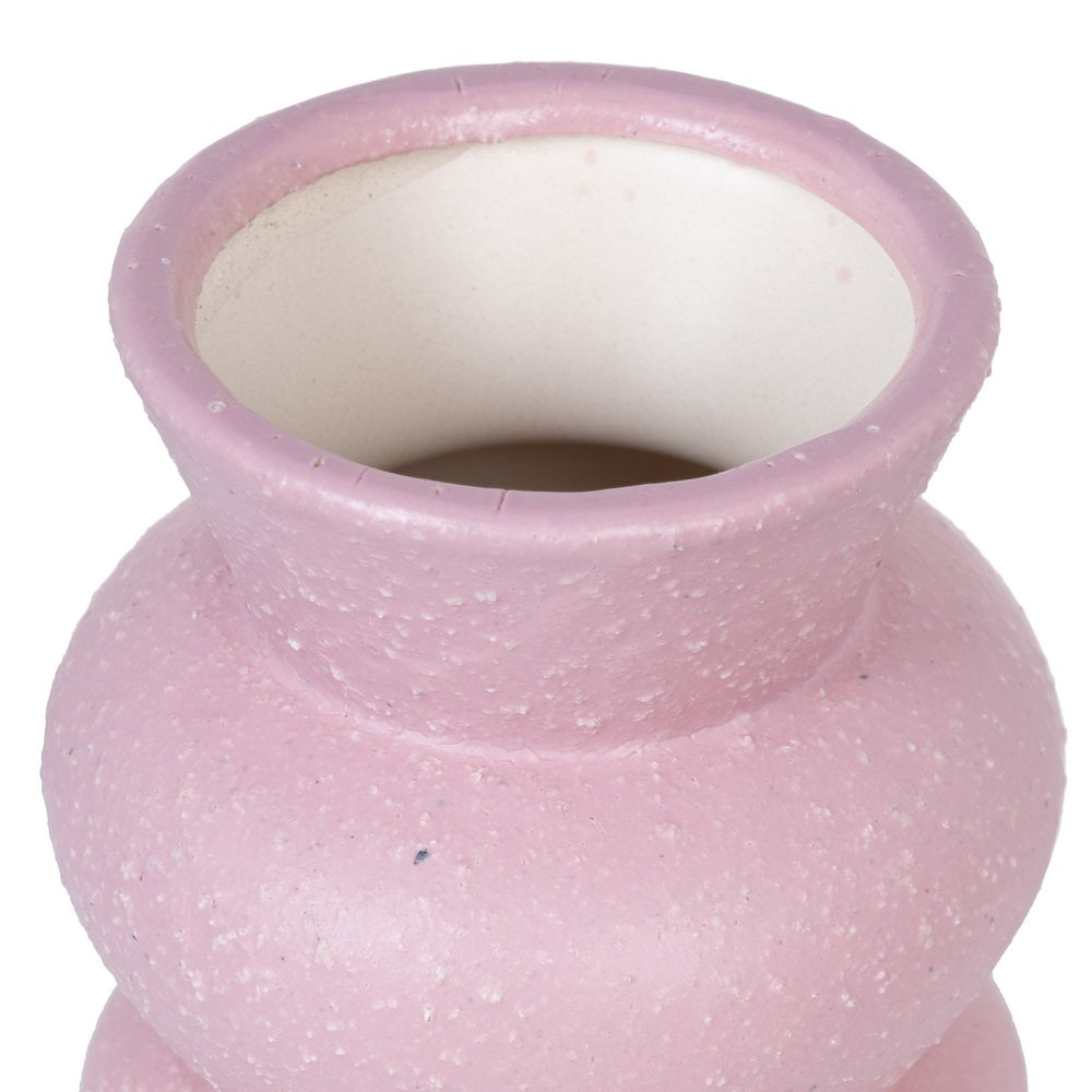 PINK CERAMIC DECORATIVE VASE 10.50 X 10.50 X 13 CM