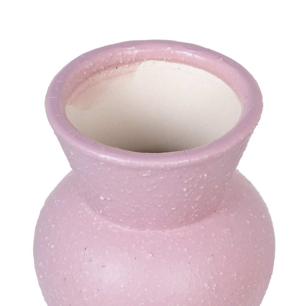 JARRÓN ROSA CERÁMICA DECORACIÓN 11 X 11 X 17 CM