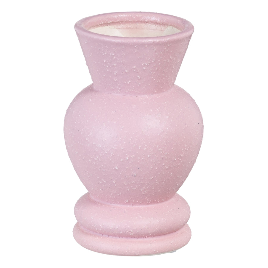 JARRÓN ROSA CERÁMICA DECORACIÓN 11 X 11 X 17 CM