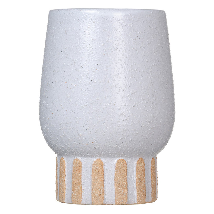 JARRÓN BLANCO CERÁMICA DECORACIÓN 12,50 X 12,50 X 18 CM
