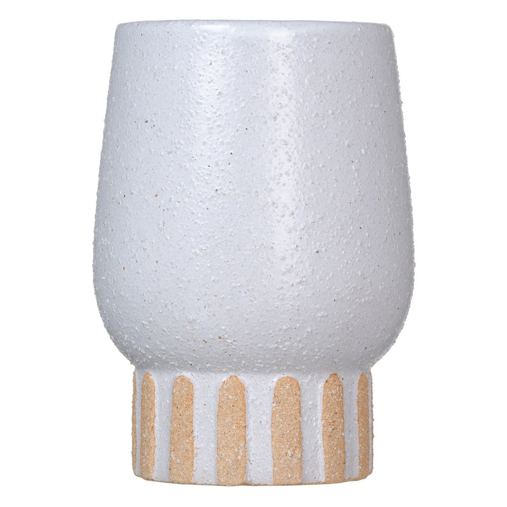 JARRÓN BLANCO CERÁMICA DECORACIÓN 12,50 X 12,50 X 18 CM