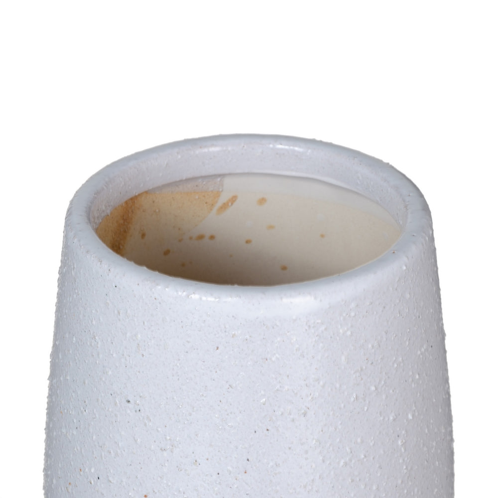 JARRÓN BLANCO CERÁMICA DECORACIÓN 12,50 X 12,50 X 18 CM