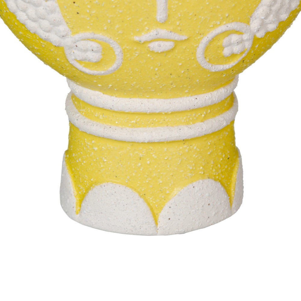 YELLOW FACE PLANTER CERAMIC 19 X 9 X 22 CM