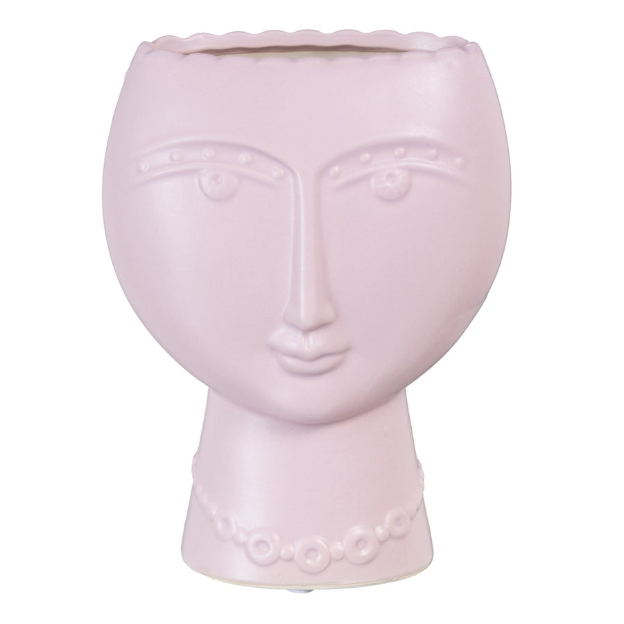 MACETERO CARA MALVA CERÁMICA DECORACIÓN 15 X 8,50 X 19 CM