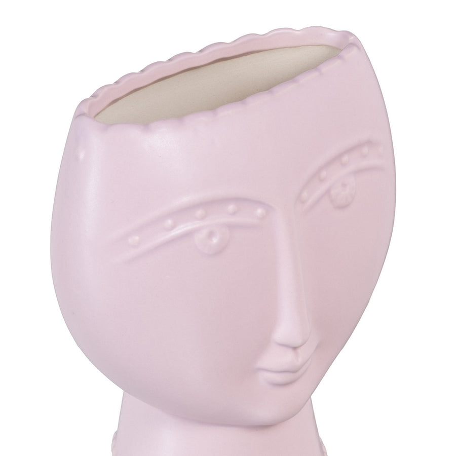 MACETERO CARA MALVA CERÁMICA DECORACIÓN 15 X 8,50 X 19 CM