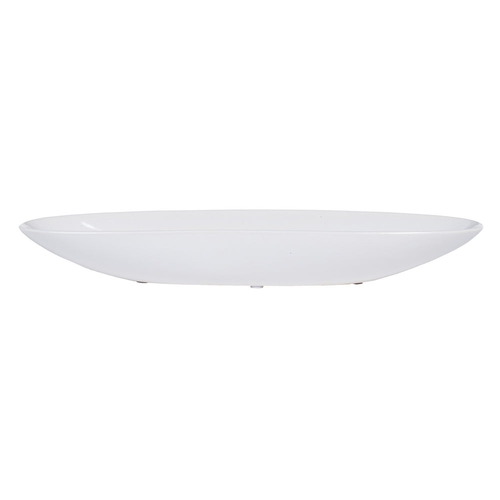 CENTRO MESA BLANCO CERÁMICA DECORACIÓN 39,50 X 10,50 X 5 CM