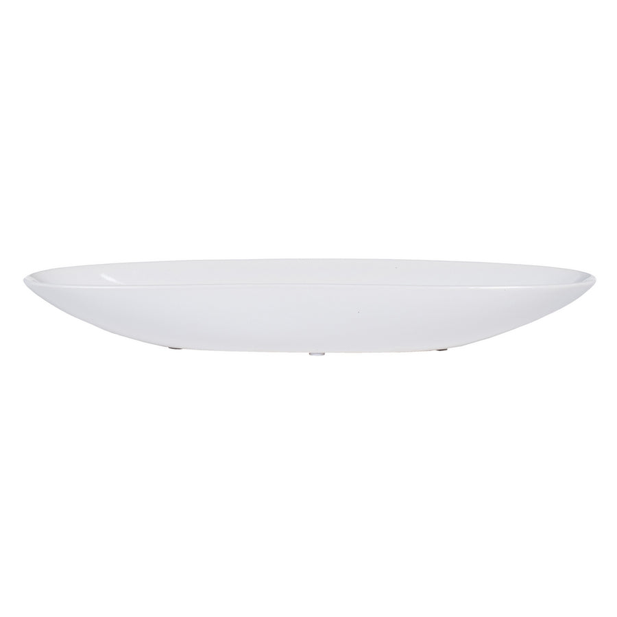 CENTRO MESA BLANCO CERÁMICA DECORACIÓN 39,50 X 10,50 X 5 CM