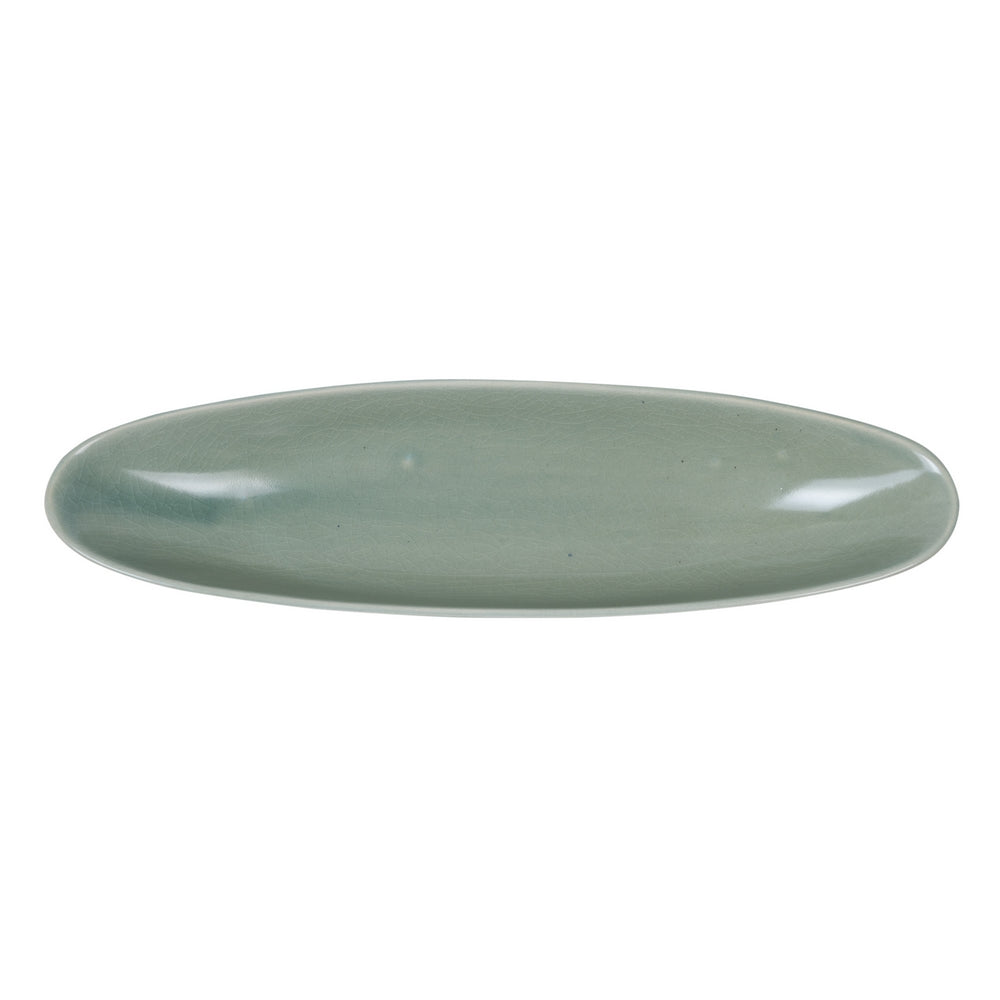 CENTRO MESA AZUL CERÁMICA DECORACIÓN 39,50 X 10,50 X 5 CM