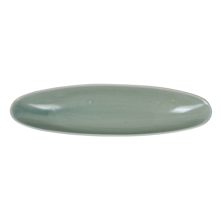 CENTRO MESA AZUL CERÁMICA DECORACIÓN 39,50 X 10,50 X 5 CM