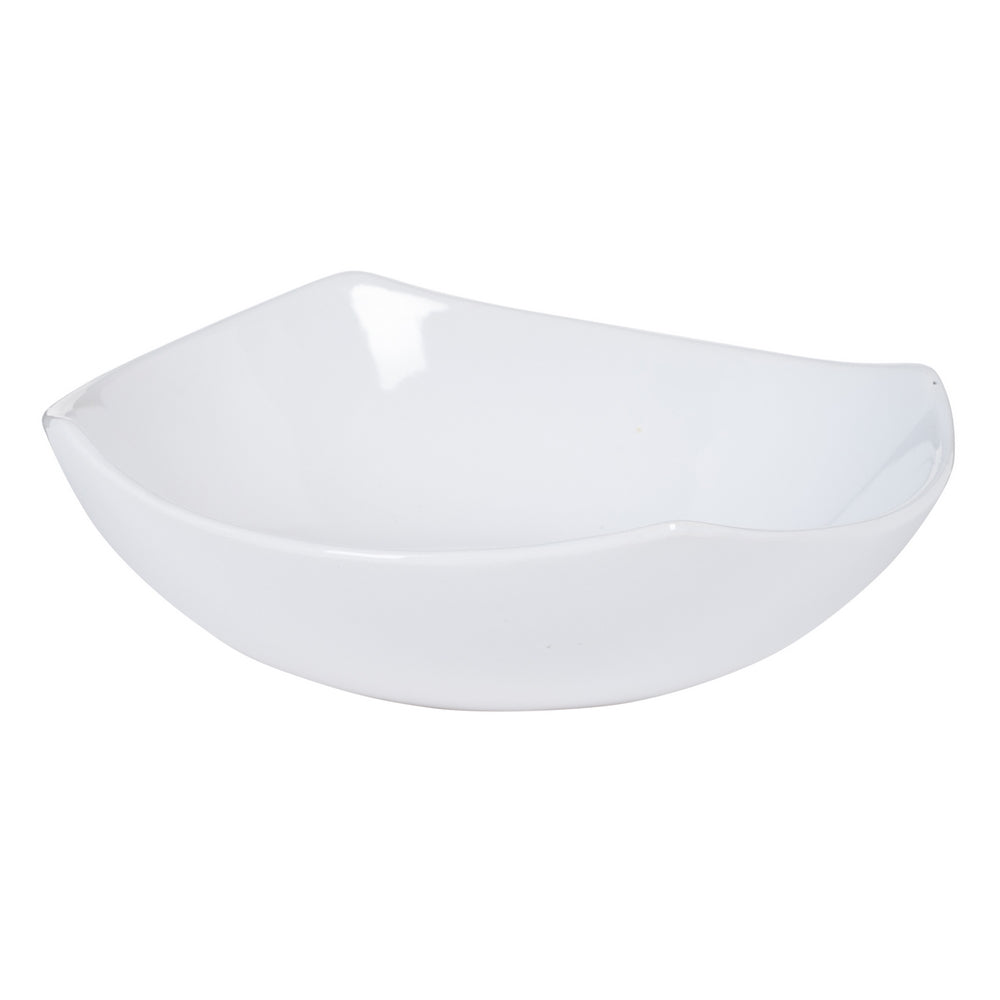 WHITE CERAMIC DECORATIVE CENTERPIECE 22.50 X 22.50 X 7 CM