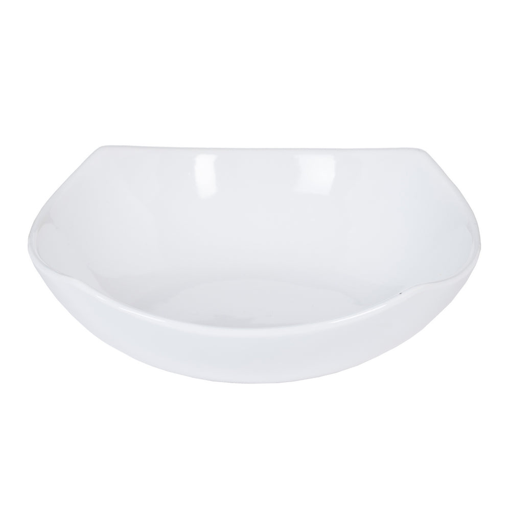 WHITE CERAMIC DECORATIVE CENTERPIECE 22.50 X 22.50 X 7 CM