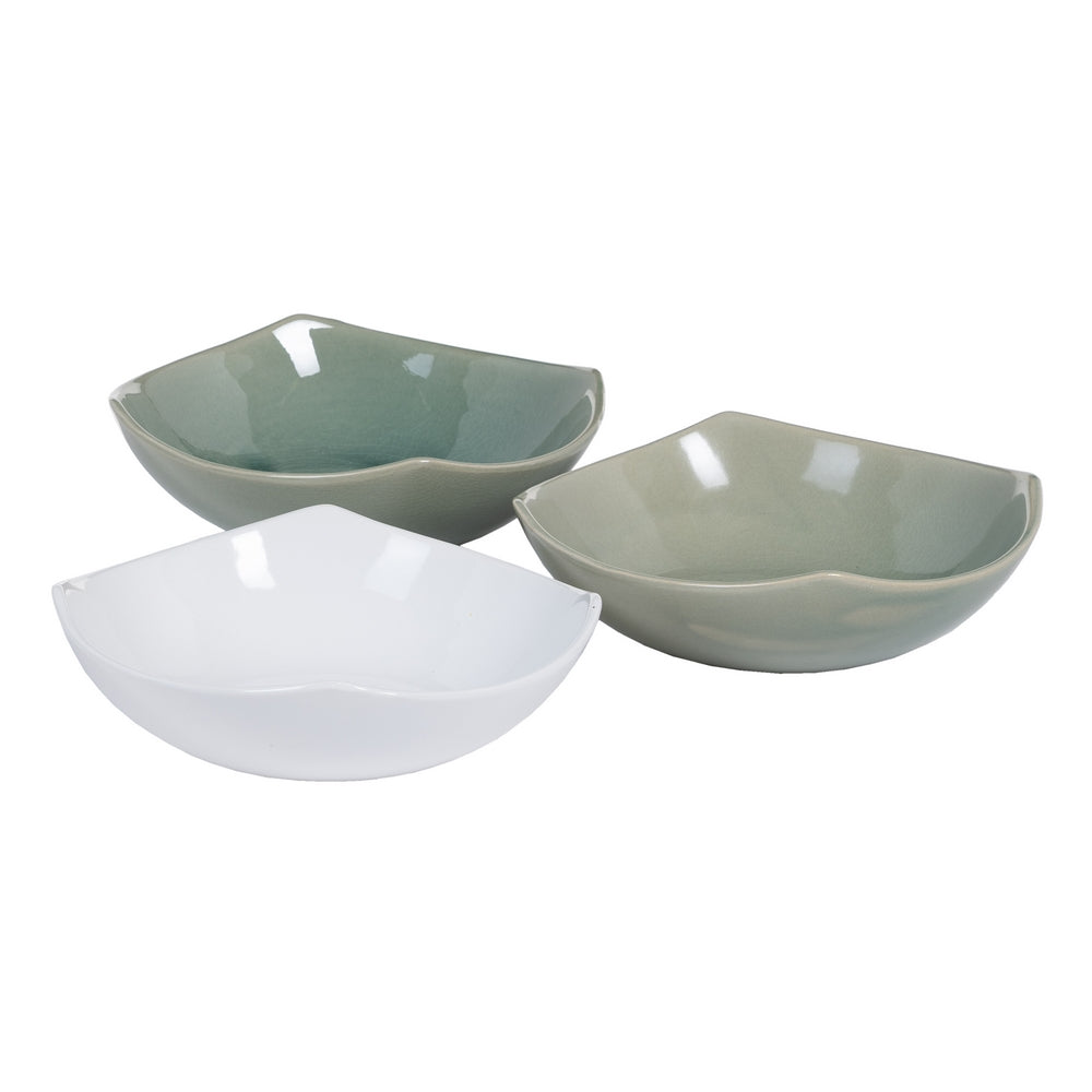 LIGHT BLUE CERAMIC CENTERPIECE 22.50 X 22.50 X 7 CM