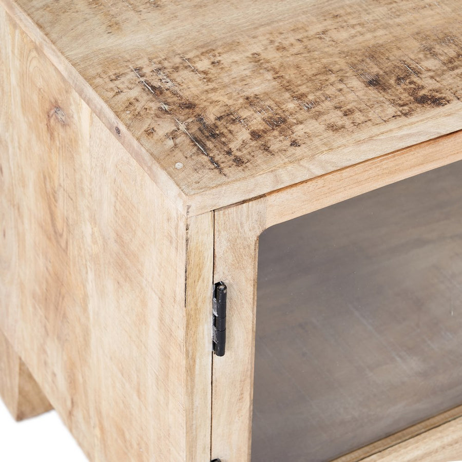 MUEBLE TV BLANCO ROZADO MADERA DE MANGO 160 X 35,50 X 52,50