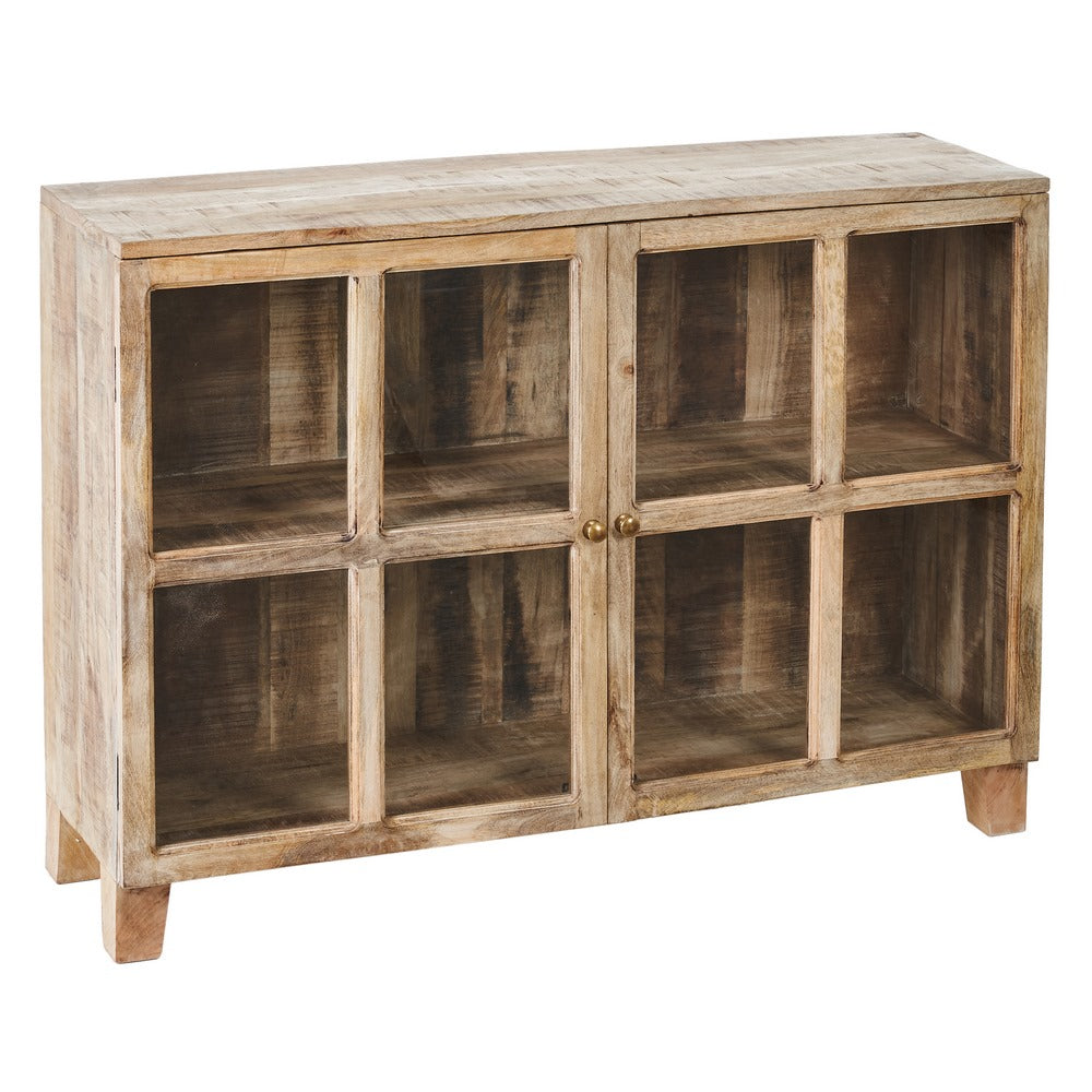 VITRINA BLANCO ROZADO MADERA DE MANGO 120 X 35,50 X 88,50 CM