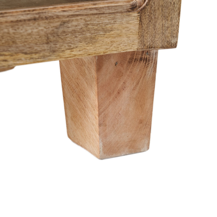 VITRINA BLANCO ROZADO MADERA DE MANGO 120 X 35,50 X 88,50 CM