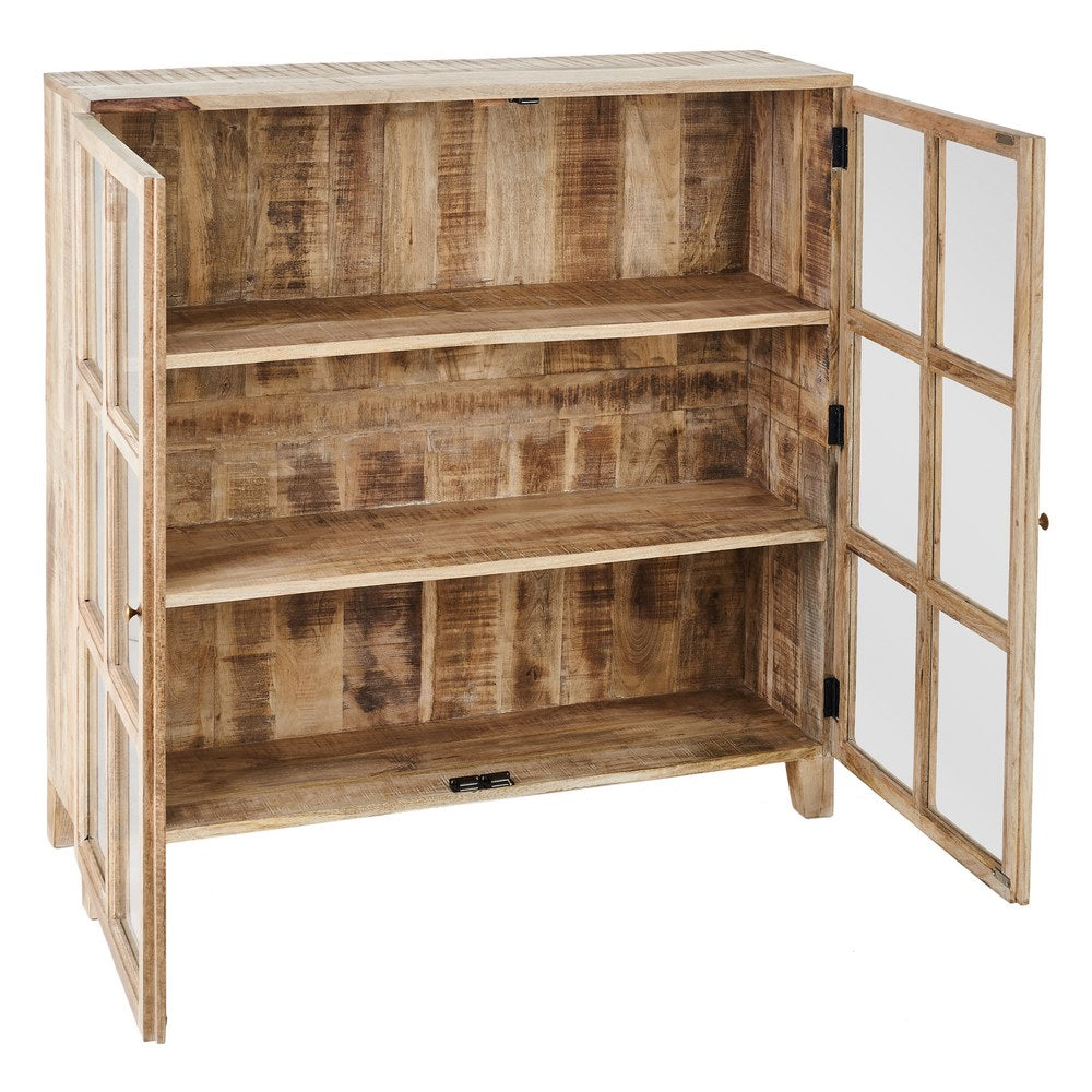 VITRINA BLANCO ROZADO MADERA DE MANGO 120 X 35,50 X 122,50 C
