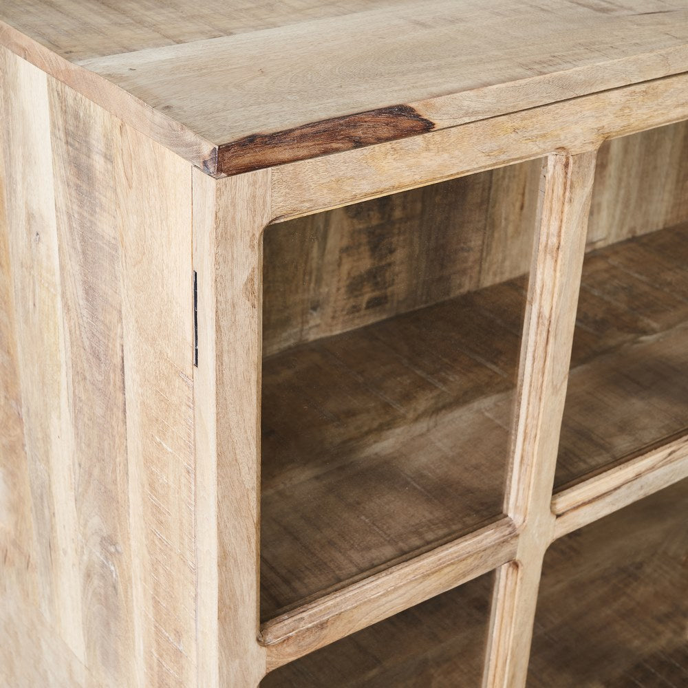 VITRINA BLANCO ROZADO MADERA DE MANGO 120 X 35,50 X 122,50 C