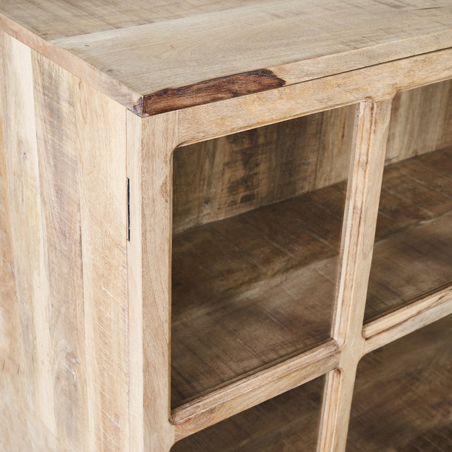VITRINA BLANCO ROZADO MADERA DE MANGO 120 X 35,50 X 122,50 C