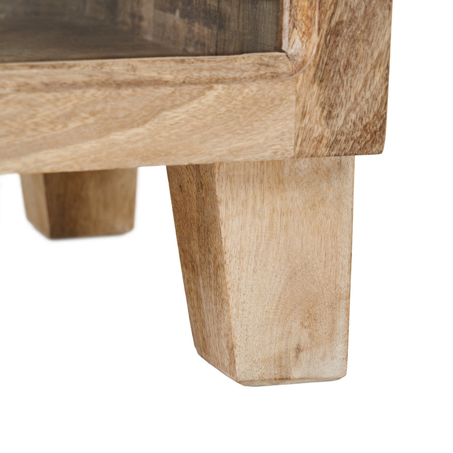 VITRINA BLANCO ROZADO MADERA DE MANGO 120 X 35,50 X 122,50 C