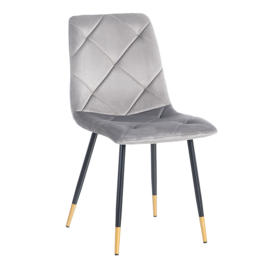 SILLA TERCIOPELO GRIS TEJIDO-METAL 45 X 50 X 86 CM