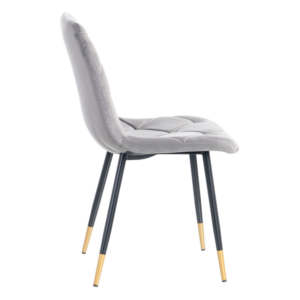 SILLA TERCIOPELO GRIS TEJIDO-METAL 45 X 50 X 86 CM
