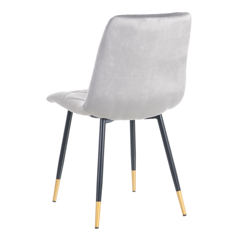 SILLA TERCIOPELO GRIS TEJIDO-METAL 45 X 50 X 86 CM