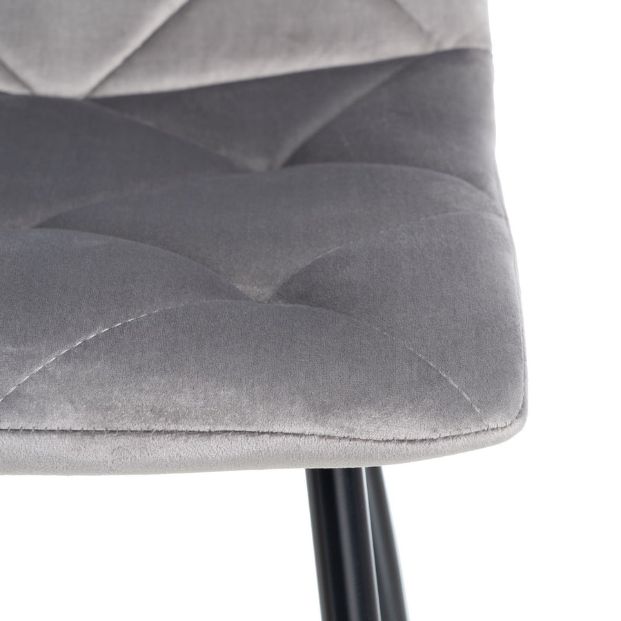 SILLA TERCIOPELO GRIS TEJIDO-METAL 45 X 50 X 86 CM