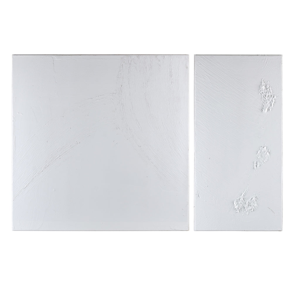 S/2 MURAL PARED ABSTRACTO BLANCO RESINA 135 X 3,50 X 90 CM
