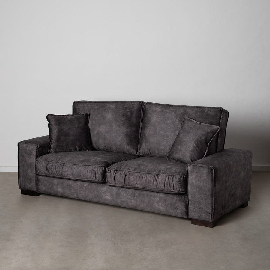 SOFÁ 3 PLAZAS GRIS OSCURO TEJIDO SALÓN 230 X 93 X 97 CM