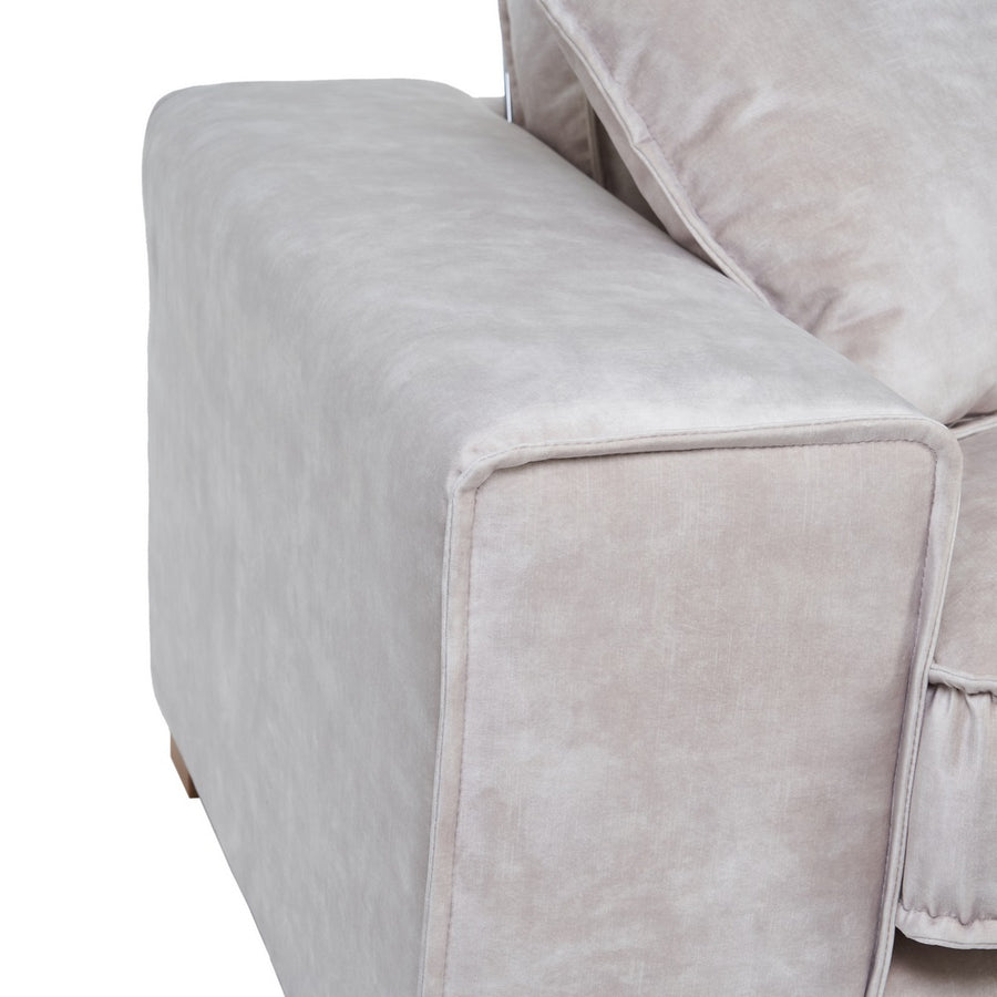 BEIGE FABRIC 4-SEATER SOFA LIVING ROOM 266 X 93 X 97 CM