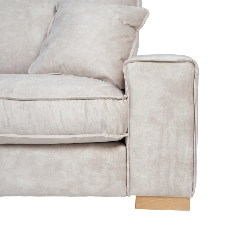 BEIGE FABRIC 4-SEATER SOFA LIVING ROOM 266 X 93 X 97 CM
