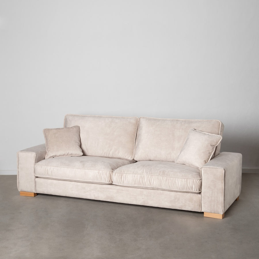 BEIGE FABRIC 4-SEATER SOFA LIVING ROOM 266 X 93 X 97 CM