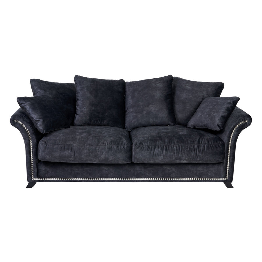 DARK GREY 3-SEATER FABRIC SOFA LIVING ROOM 228 X 97 X 100 CM