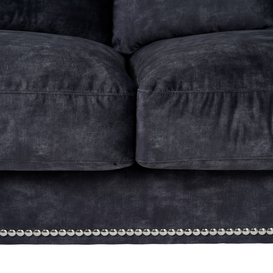 DARK GREY 3-SEATER FABRIC SOFA LIVING ROOM 228 X 97 X 100 CM